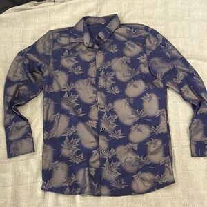 Small Dark Blue Button Up